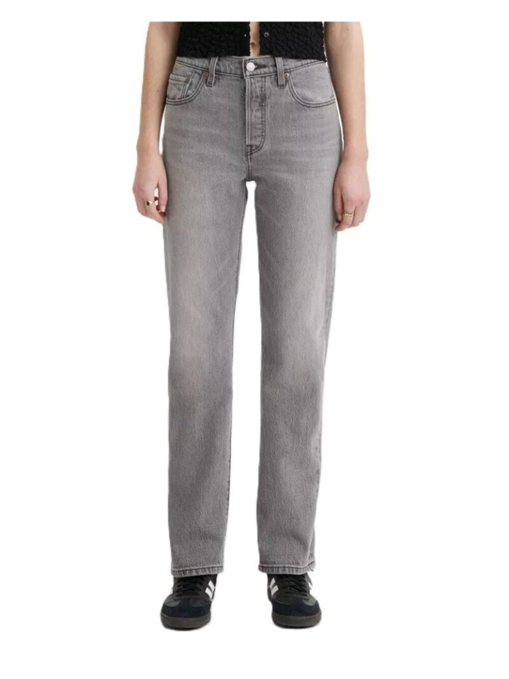 Women Levi's 501 Tailored Fit Jeans Size 26 High Rise Gray Porcini Straight Leg
